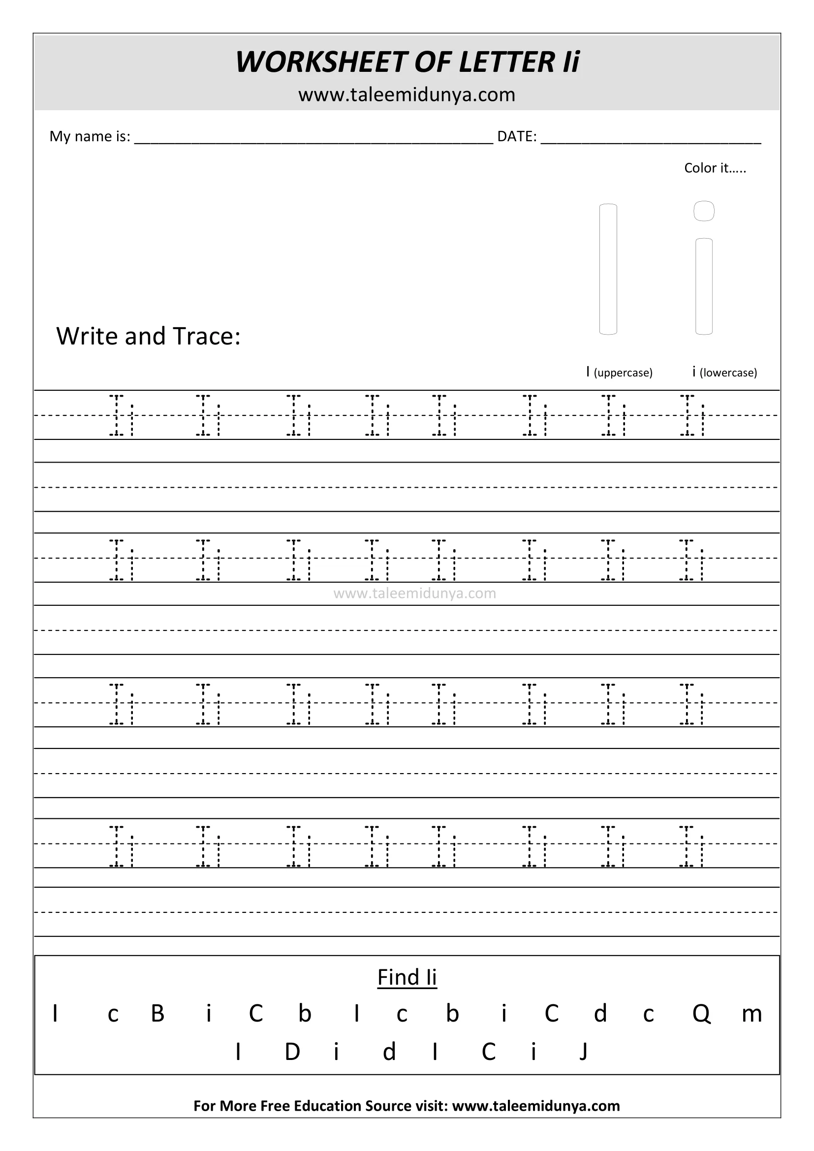 worksheet Ii